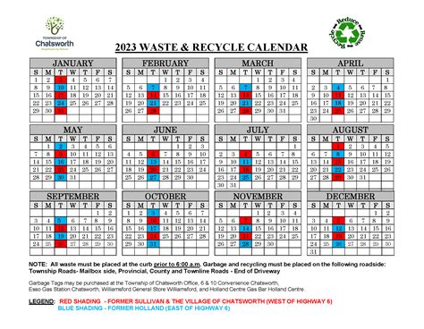 sarnia waste calendar 2023|large garbage day sarnia.
